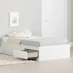 Twin, Full & Queen Beds>South Shore Mates bed Summer Breeze - White Pine