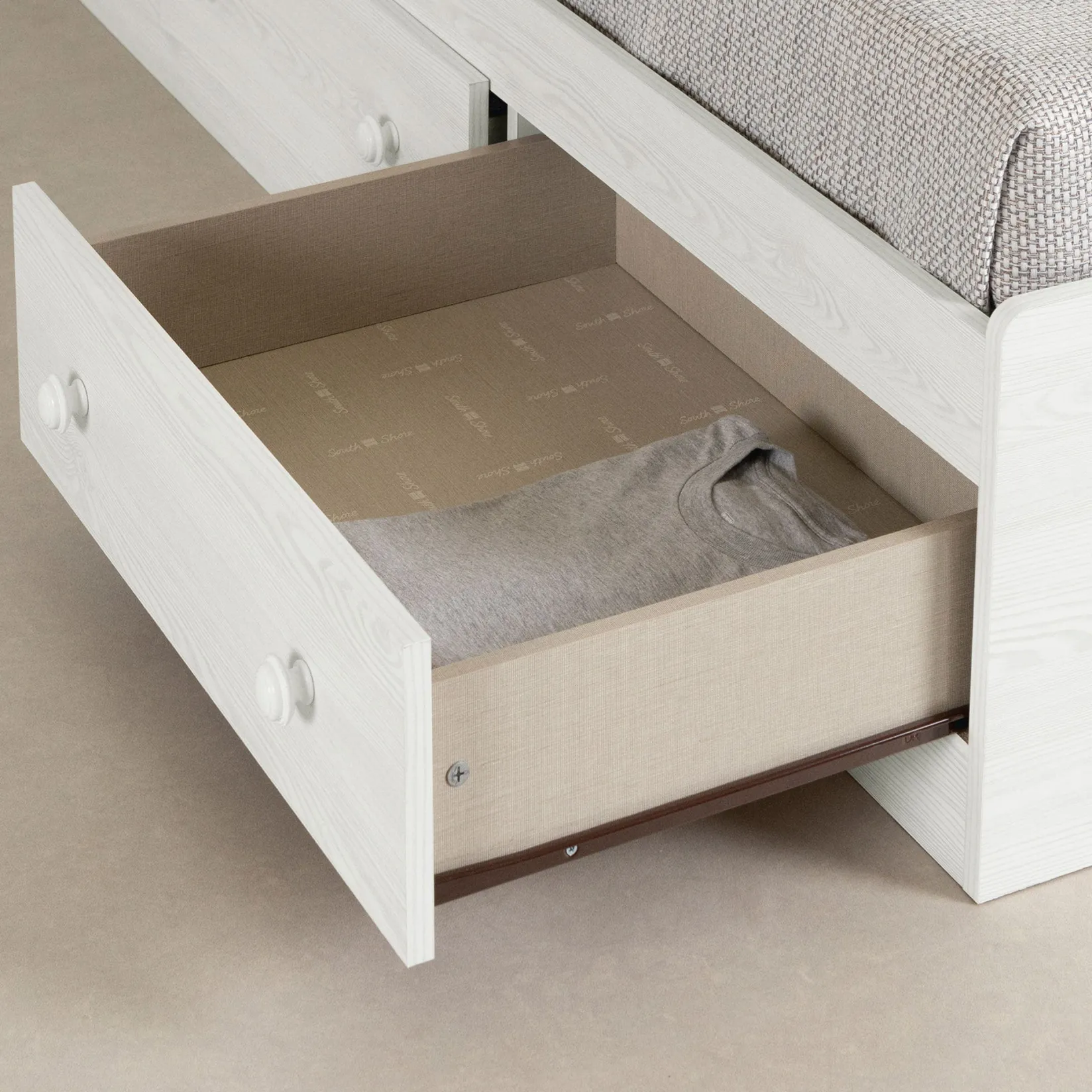 Twin, Full & Queen Beds>South Shore Mates bed Summer Breeze - White Pine