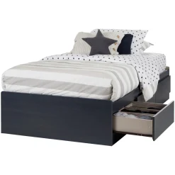 Twin, Full & Queen Beds>South Shore Mates Bed with 3 Drawers - Aviron Blueberry