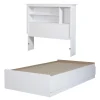 Twin, Full & Queen Beds>South Shore Mates Bed With Bookcase Headboard Set - Vito Pure White