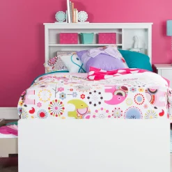 Twin, Full & Queen Beds>South Shore Mates Bed With Bookcase Headboard Set - Vito Pure White
