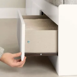 Clearance Mates Twin Bed with 3 drawers - Pure White Twin, Full & Queen Beds