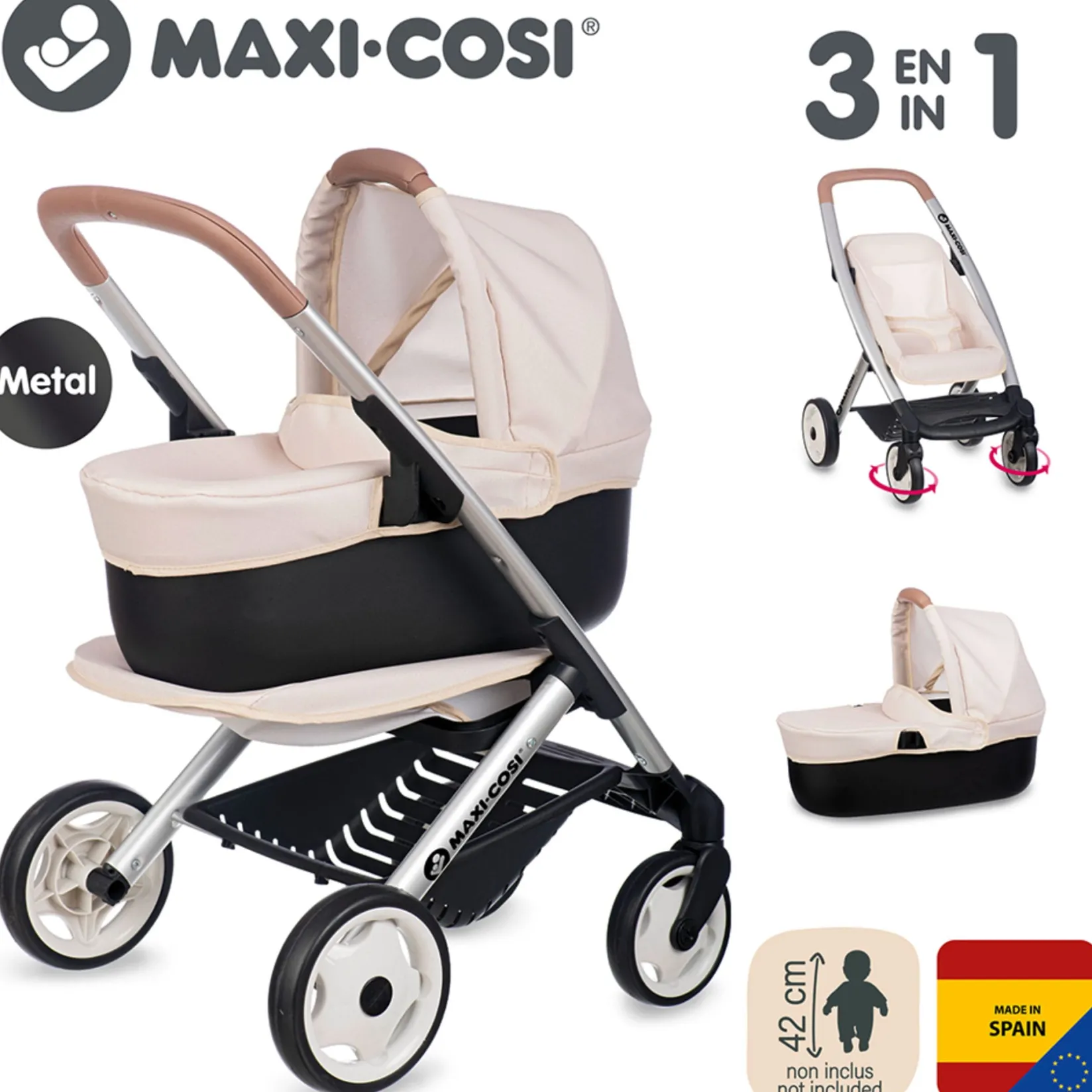 New Maxi Cosi 3-in-1 Stroller - Beige Dolls