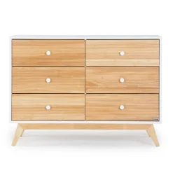 Online Merry 6-Drawer Dresser - White/Natural Storage Furniture