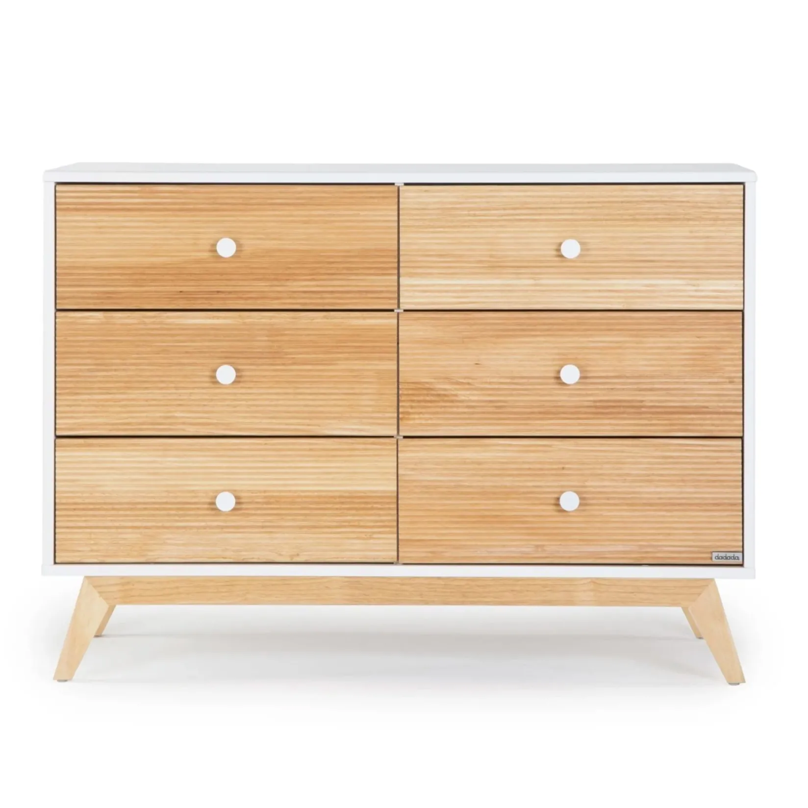 Online Merry 6-Drawer Dresser - White/Natural Storage Furniture