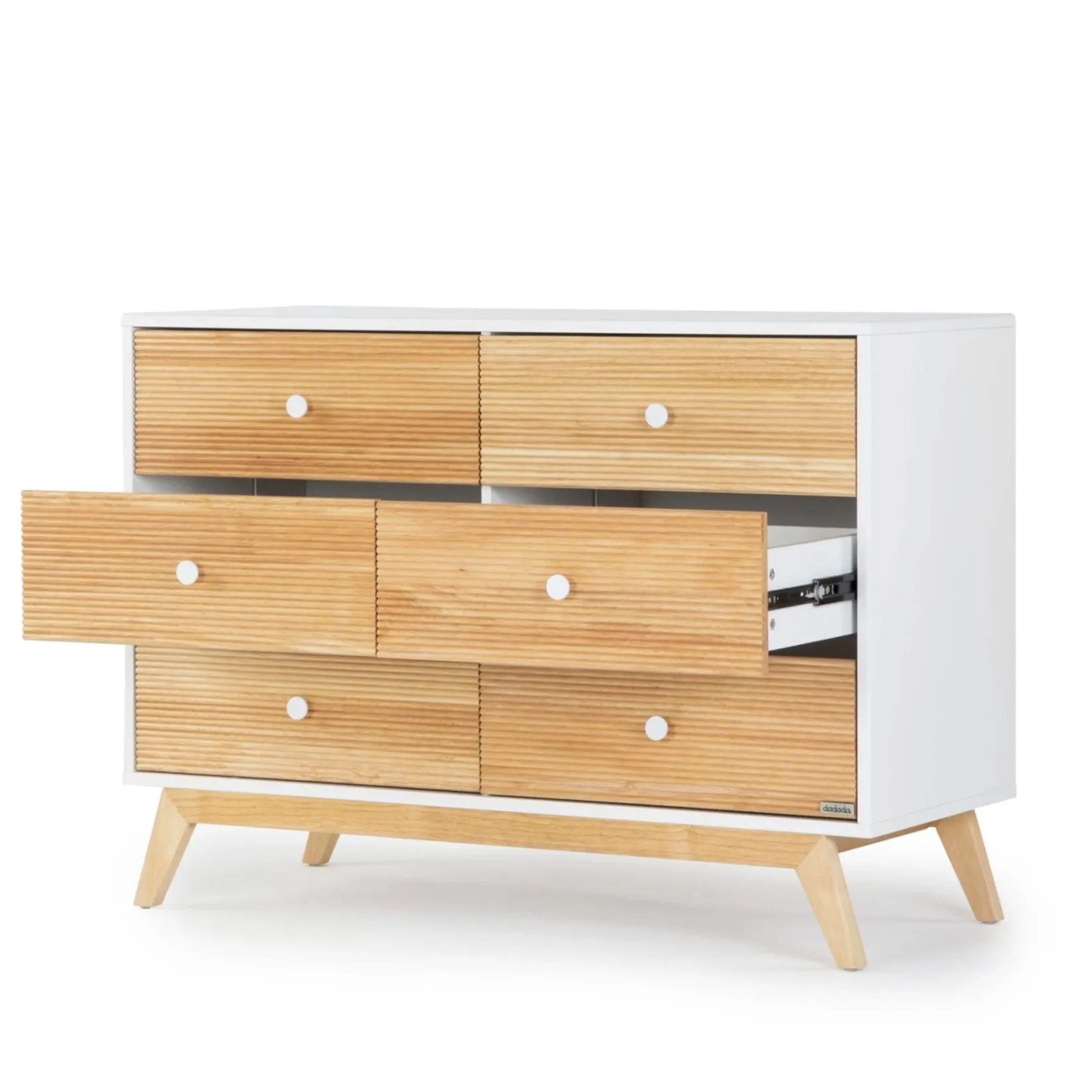 Online Merry 6-Drawer Dresser - White/Natural Storage Furniture