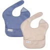 Discount Mess-proof Easy Bib 2-pack - Blue / Taupe Bibs|Breastfeeding
