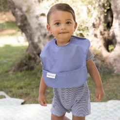 Discount Mess-proof Easy Bib 2-pack - Blue / Taupe Bibs|Breastfeeding