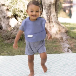 Discount Mess-proof Easy Bib 2-pack - Blue / Taupe Bibs|Breastfeeding