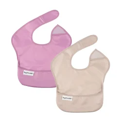 Bibs|Breastfeeding>Tiny Twinkle Mess-proof Easy Bib 2-pack - Lilac / Taupe