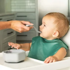 Outlet Mess-proof Silicone Pocket Bib - Olive Green Bibs|Breastfeeding