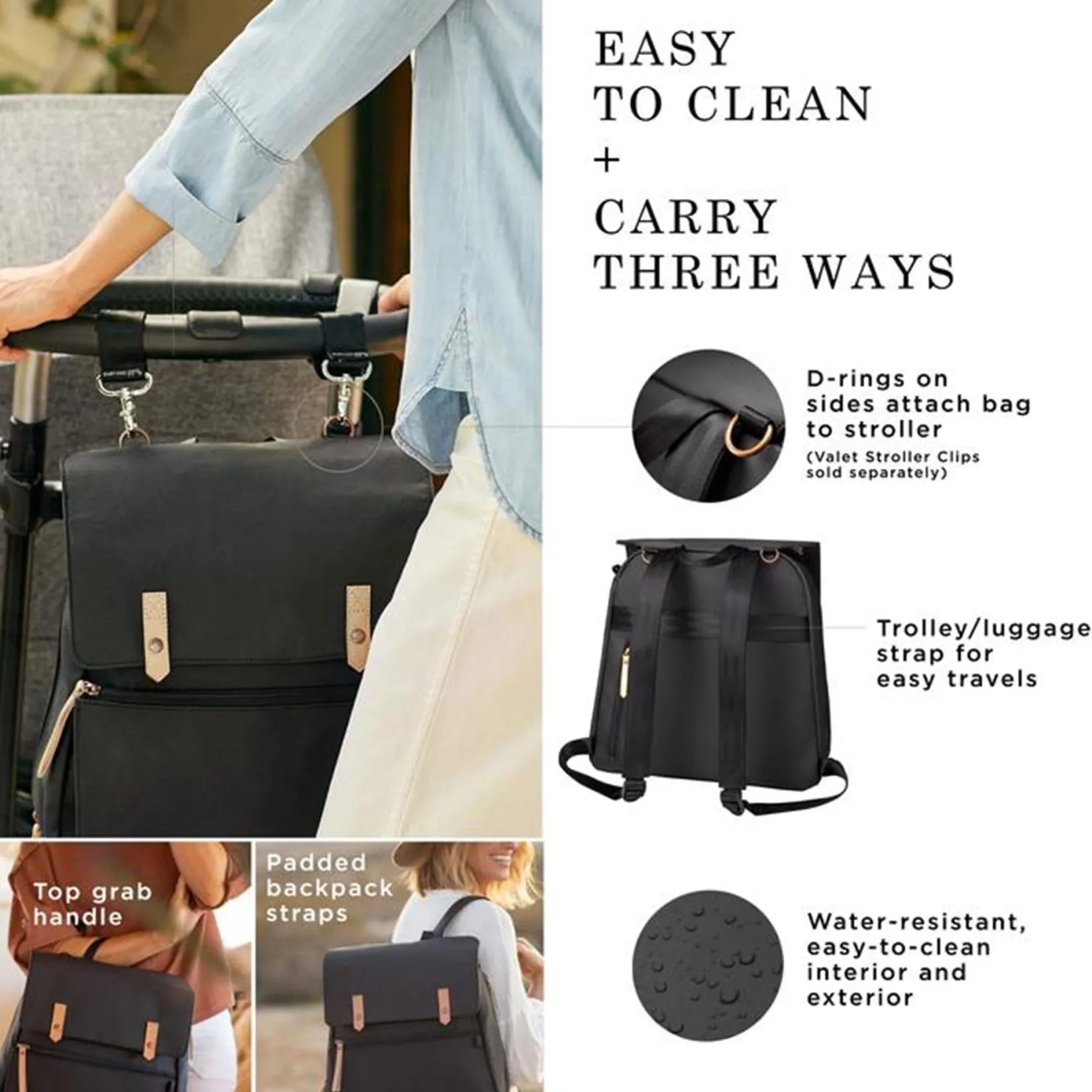 Hot Meta Diapers Backpack - Black Matte Canvas Diaper Bags|Diaper Bags