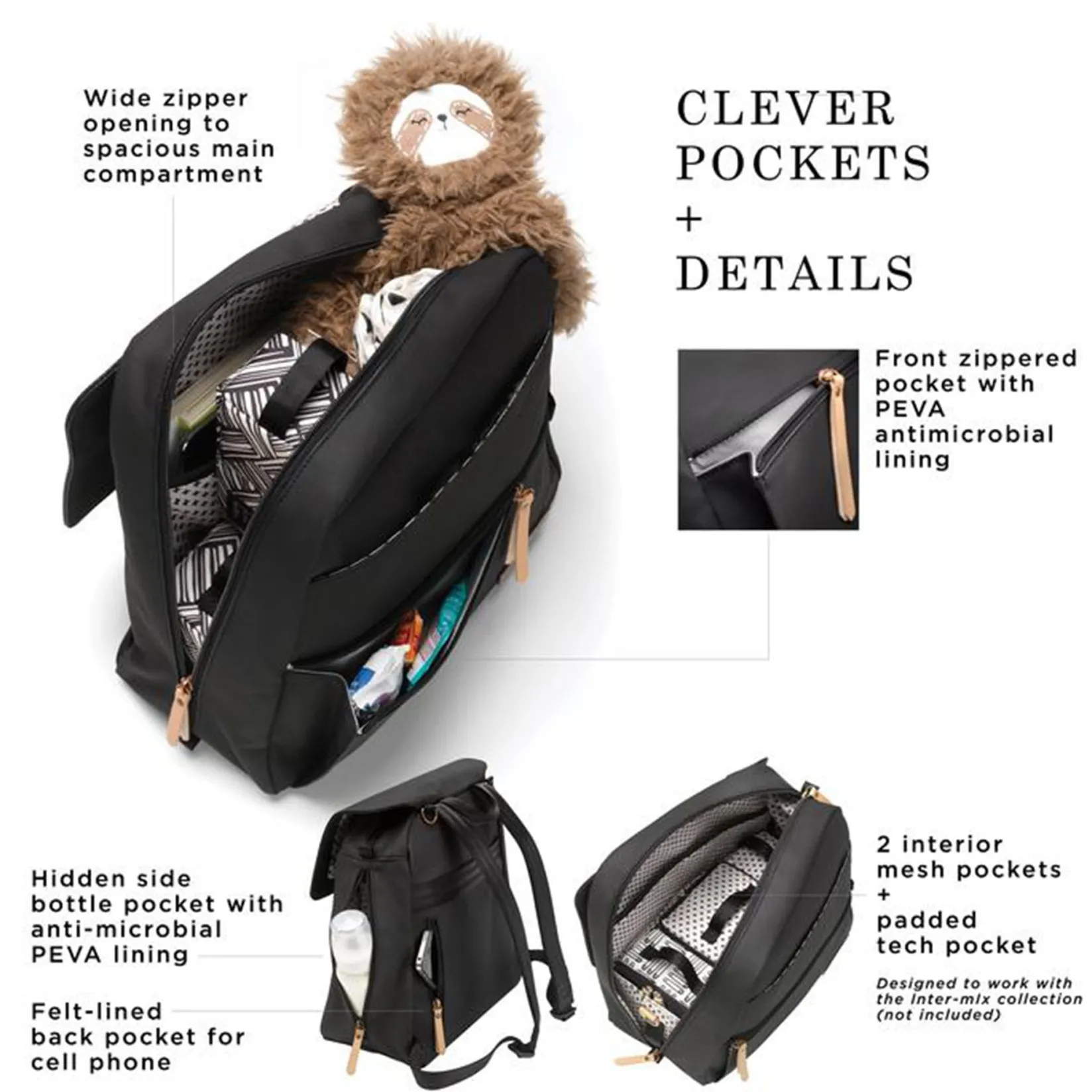 Hot Meta Diapers Backpack - Black Matte Canvas Diaper Bags|Diaper Bags