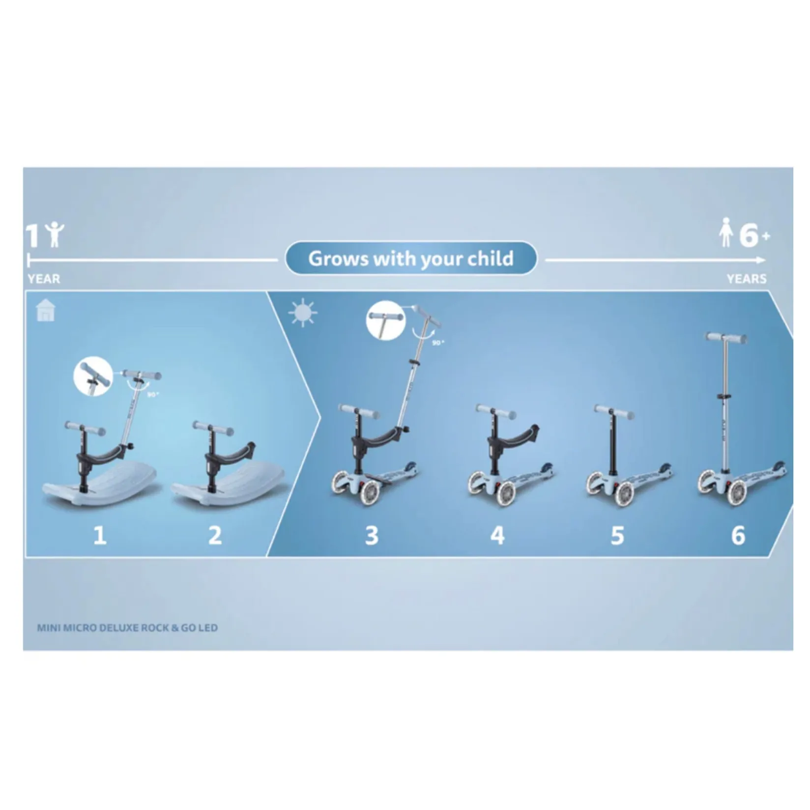 Sale Rock & Go LED Scooter - Ocean Slate Kids Bikes And Accessories|Bikes & Scooters