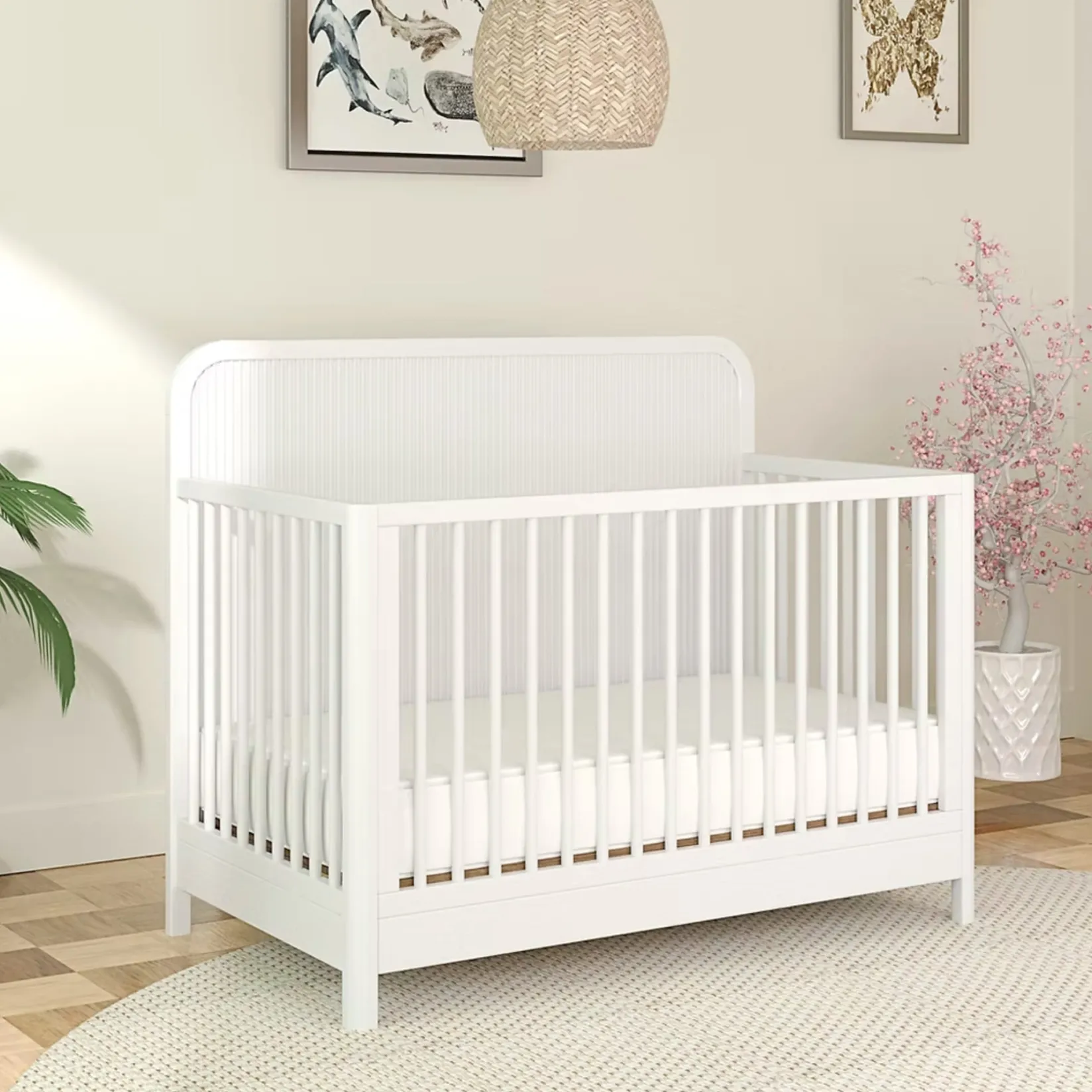 Cribs & Mattresses|Cribs & Mattresses>Lil Angels Milano Convertible Crib - White