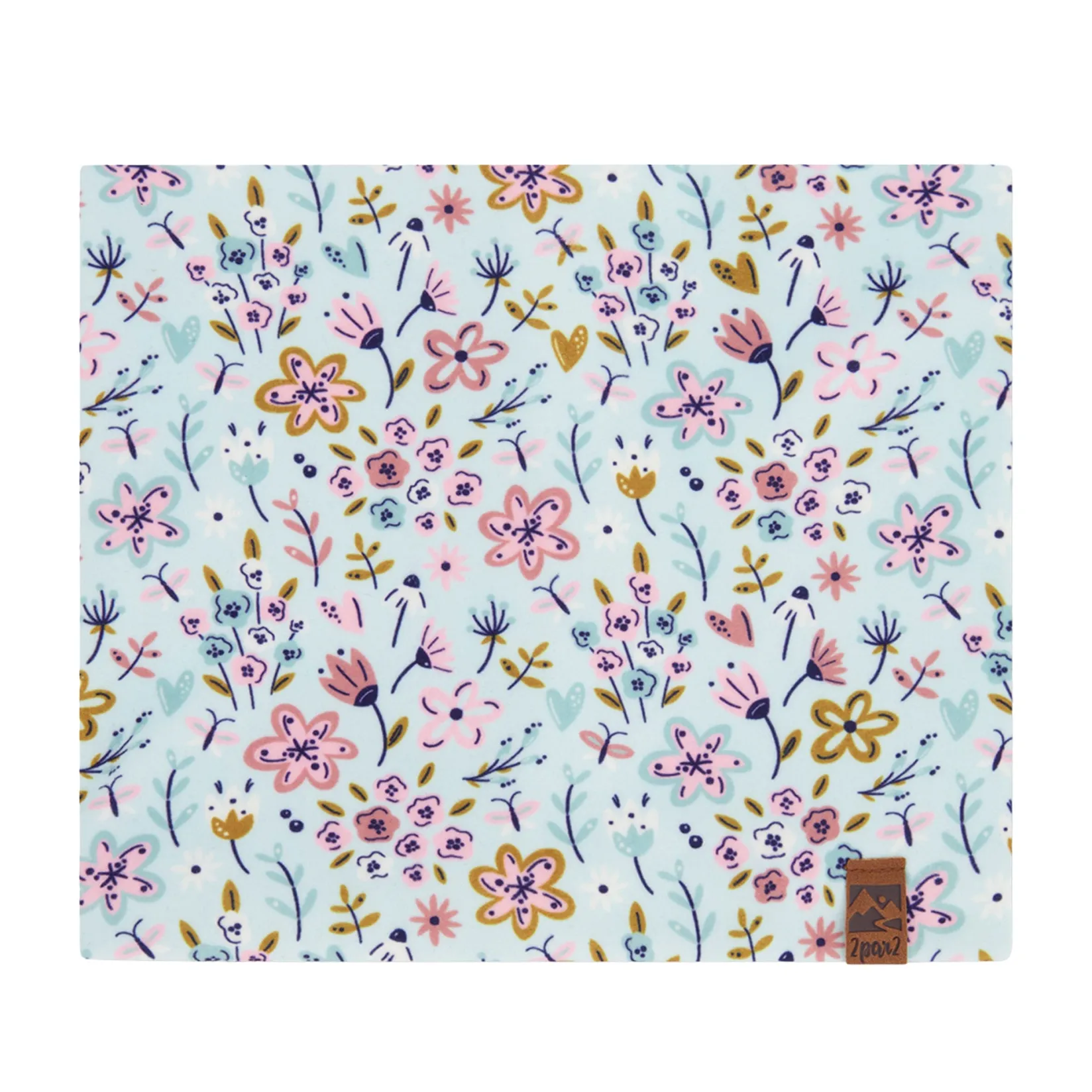 Neck Warmers & Scarves>Deux par Deux Mini Flowers Neck Warmer 2-14 Blue