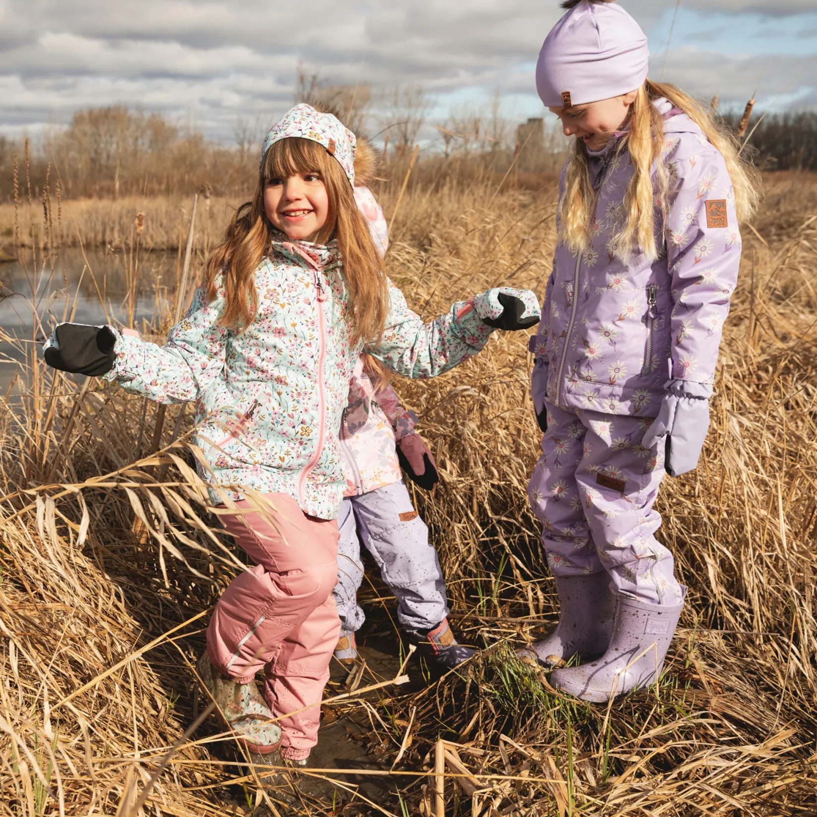 Neck Warmers & Scarves>Deux par Deux Mini Flowers Neck Warmer 2-14 Blue