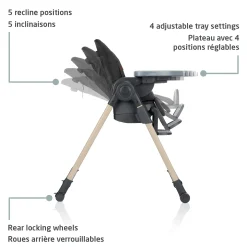 New Minla 6-in-1 High Chair - Beyond Graphite High Chairs & Booster Seats|High Chairs & Booster Seats