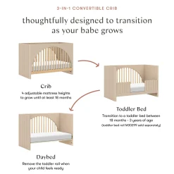 Discount Moab 3-in-1 Convertible Crib - Taupe/Ash Cribs & Mattresses|Cribs & Mattresses