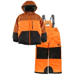 Outerwear|Snowsuits>Rising Sun Mocha Colorbock Snowsuit 4-14 Brown