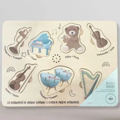 Musical Puzzle - French/English Kids Puzzles|Wooden Toys