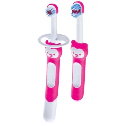 Oral Care>Mam Baby 5months+ Learn to Brush Baby Toothbrushes (2) - Pink