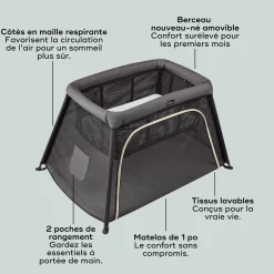 Outlet Moov & Comfy - Charcoal Grey Playards & Bassinets|Playards & Bassinets