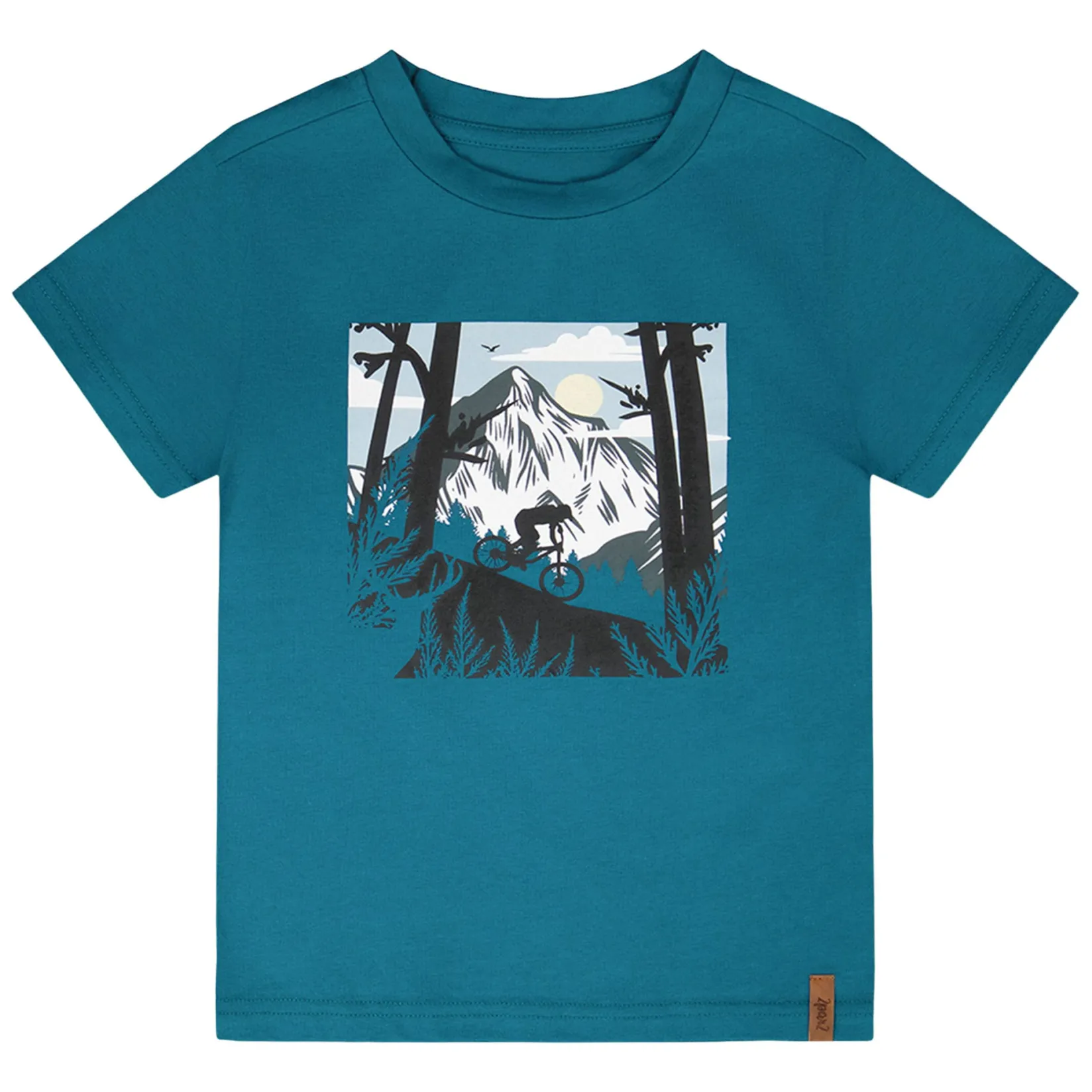 Tops>Deux par Deux Mountain Boys T-shirt 3-6 Teal