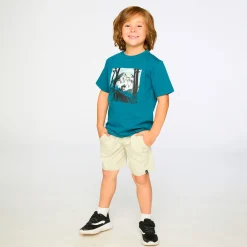 Tops>Deux par Deux Mountain Boys T-shirt 3-6 Teal