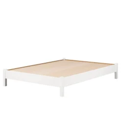 Munich Double Platform Bed on Legs - Pure White Twin, Full & Queen Beds