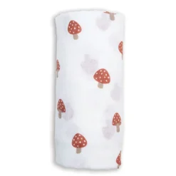 Blankets|Blankets>Lulujo Mushroom-cotton Muslin Swaddl