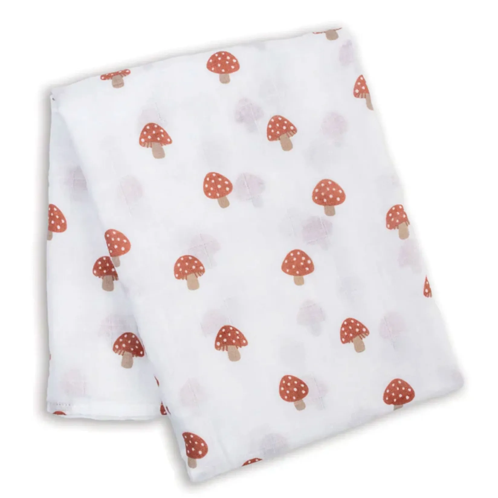 Blankets|Blankets>Lulujo Mushroom-cotton Muslin Swaddl