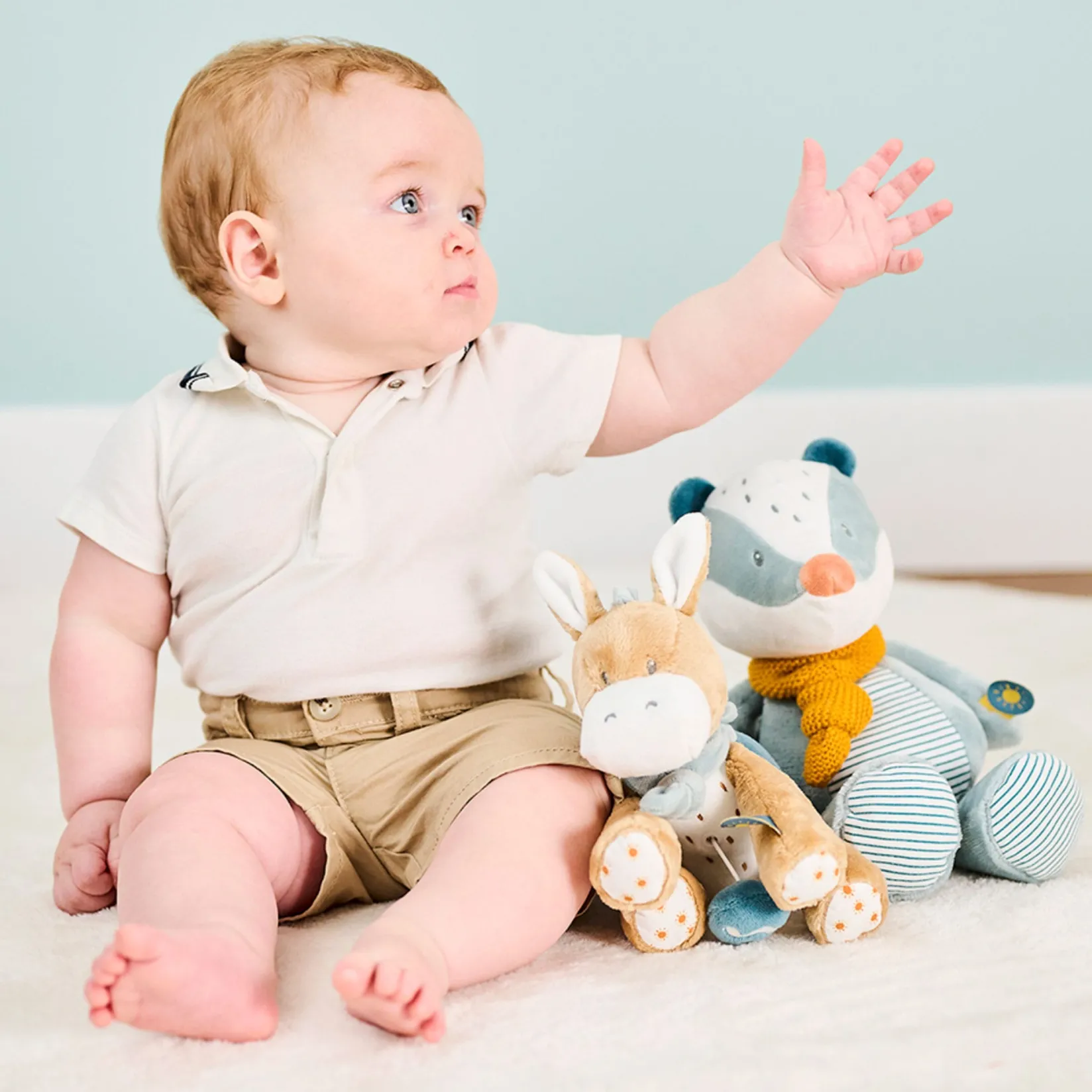 Luminous & Musical Plush Toy|Musical Toys>Nattou Musical Cuddly Leo the donkey 9"