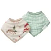 Muslin Products|Bibs>Loulou Lollipop Muslin Bandana Bib (2) -Forest