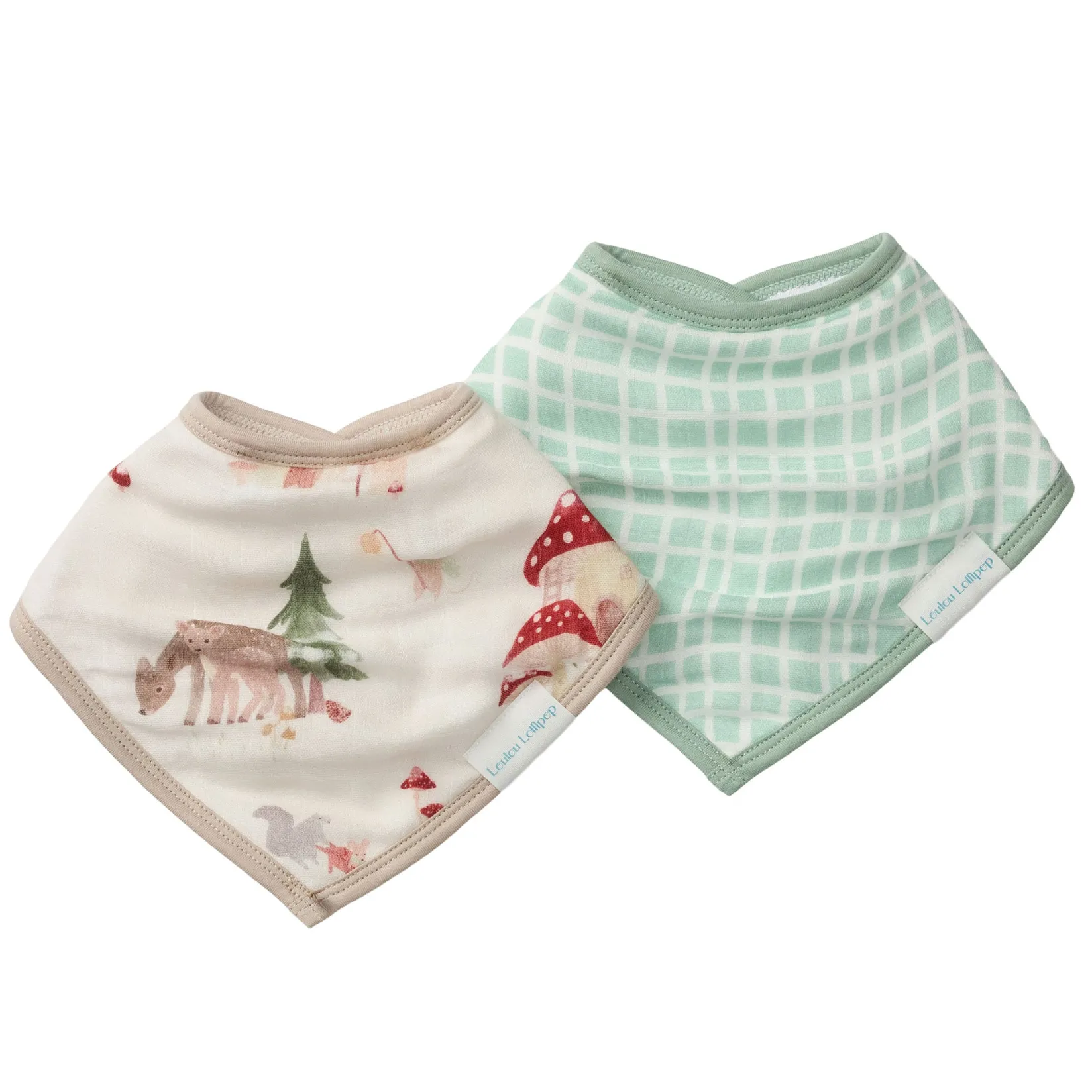 Muslin Products|Bibs>Loulou Lollipop Muslin Bandana Bib (2) -Forest