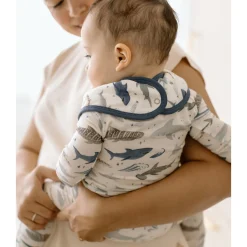 Muslin Products|Bibs>Loulou Lollipop Muslin Bandana Bib Set - Sharks