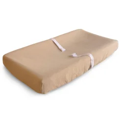 Changing Tables|Changing Pad Covers>Mushie Muslin Changing Pad Cover - Taupe