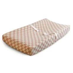 Changing Tables|Changing Pad Covers>Mushie Muslin Changing Pad Cover - Natural Check