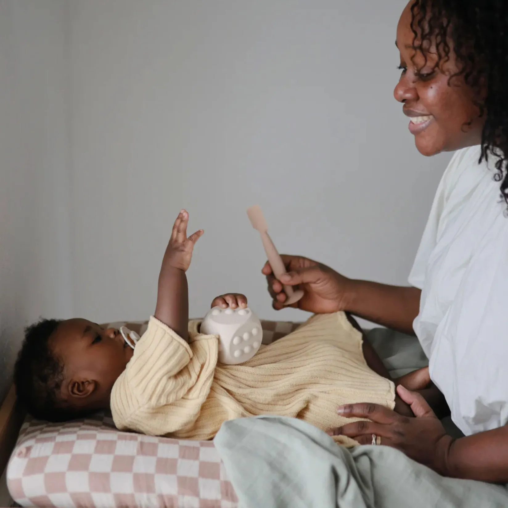 Changing Tables|Changing Pad Covers>Mushie Muslin Changing Pad Cover - Natural Check