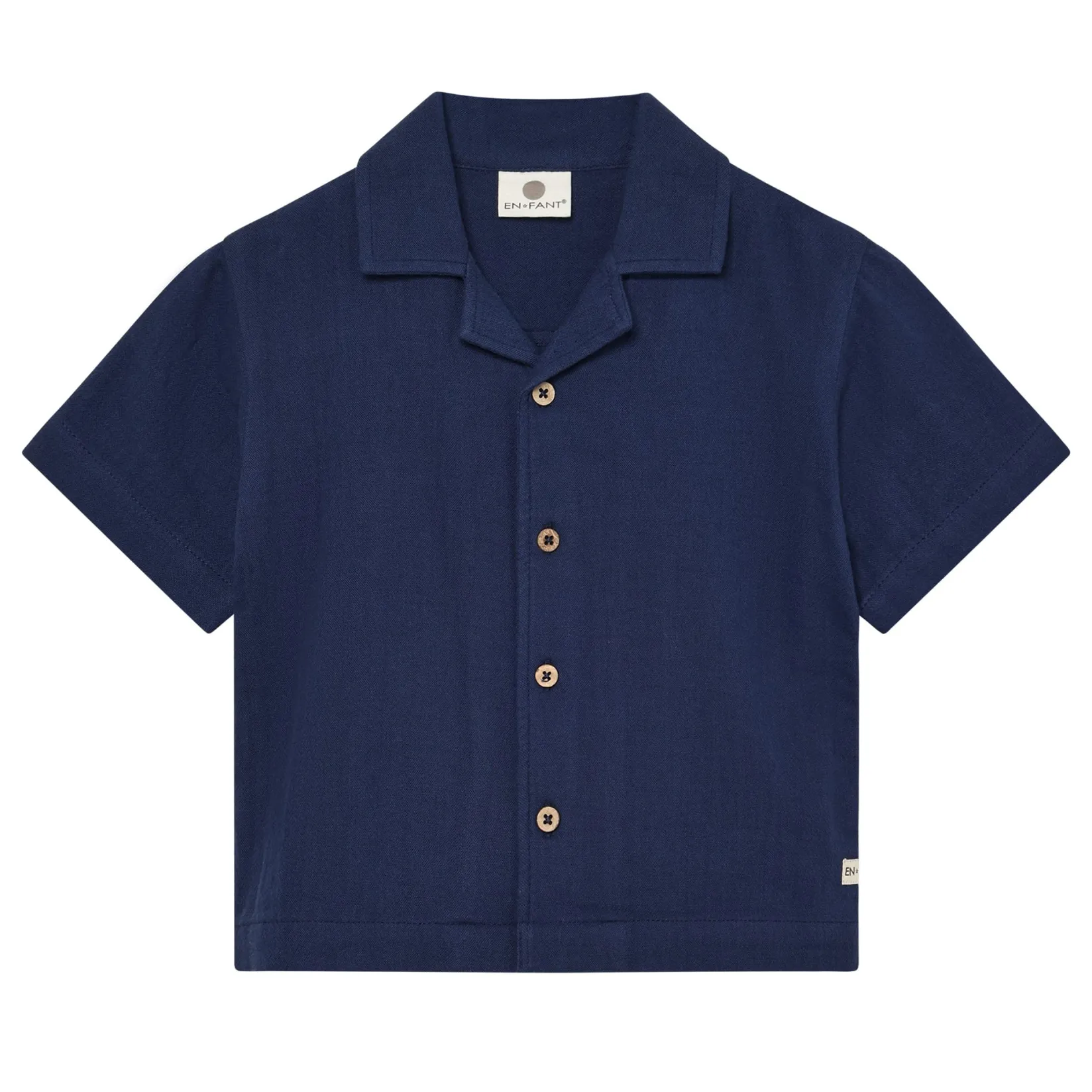 Tops>En Fant Muslin Shirt 3-10 Navy