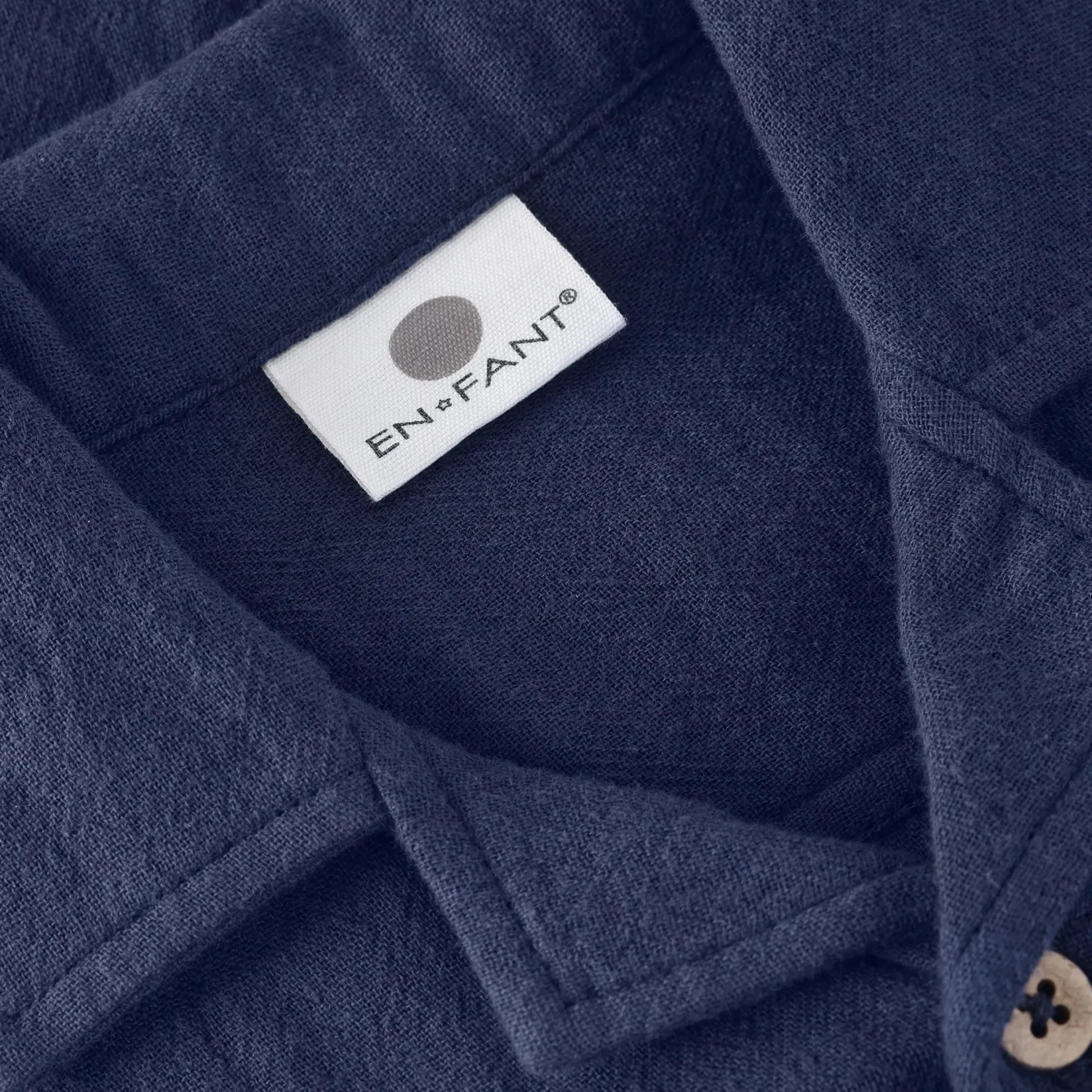 Tops>En Fant Muslin Shirt 3-10 Navy