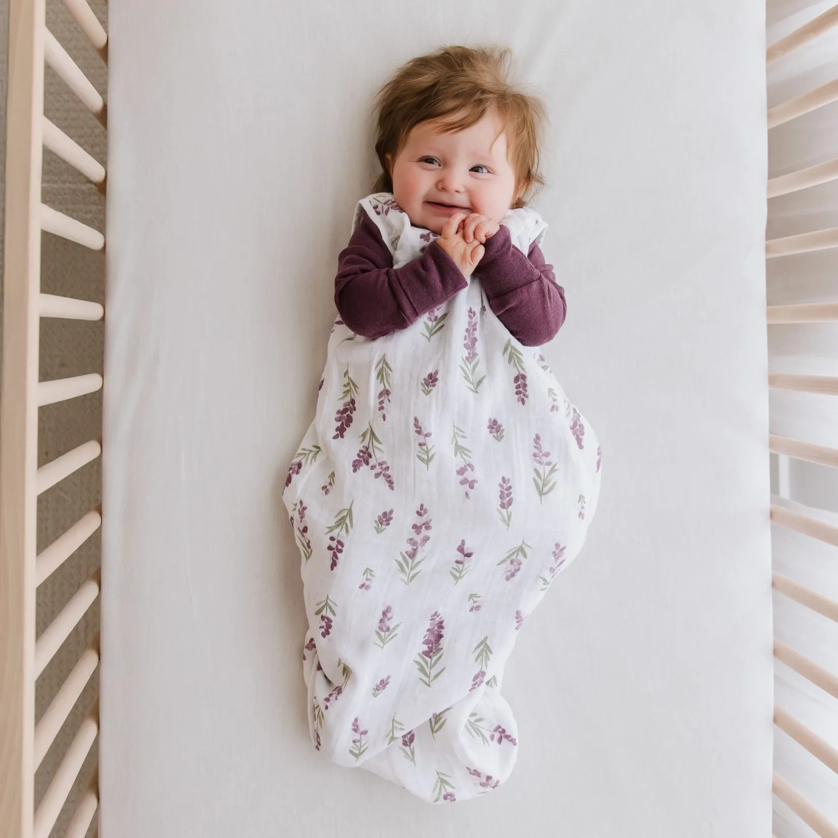 Sleep Bags|Pyjamas>Perlimpinpin Muslin Sleep Bag 0-36 months - Lavender White