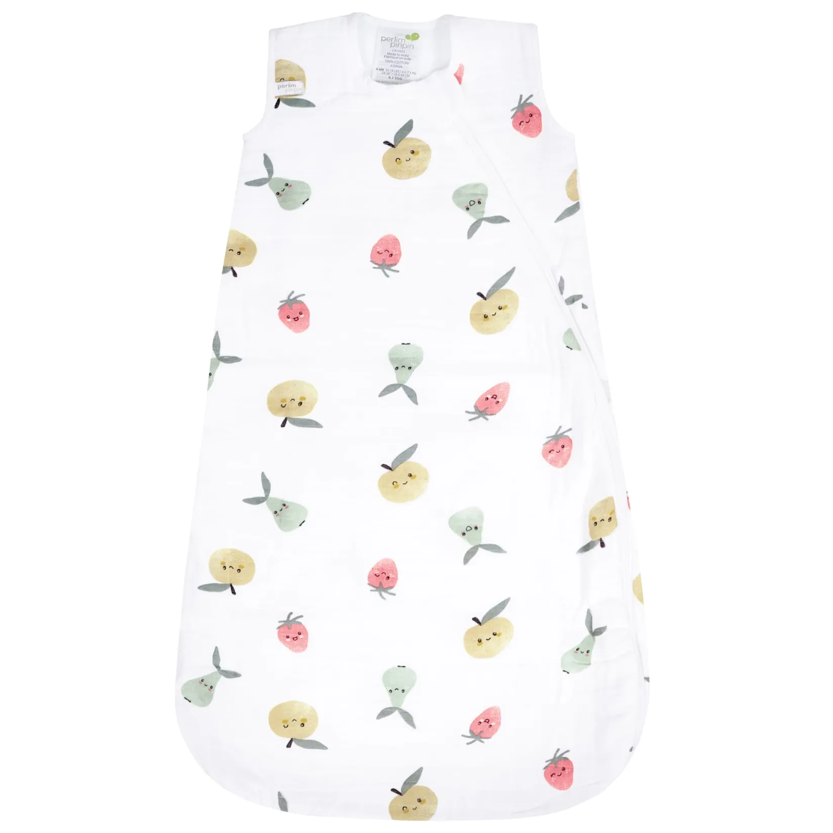 Sleep Bags|Pyjamas>Perlimpinpin Muslin Sleep Bag 0-36 months - Fruits White