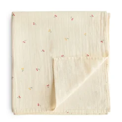 Blankets|Blankets>Mushie Muslin Swaddle Blanket - Cherries