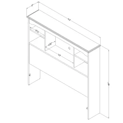 Outlet Navali Twin Bookcase Headboard - Blueberry Twin, Full & Queen Beds