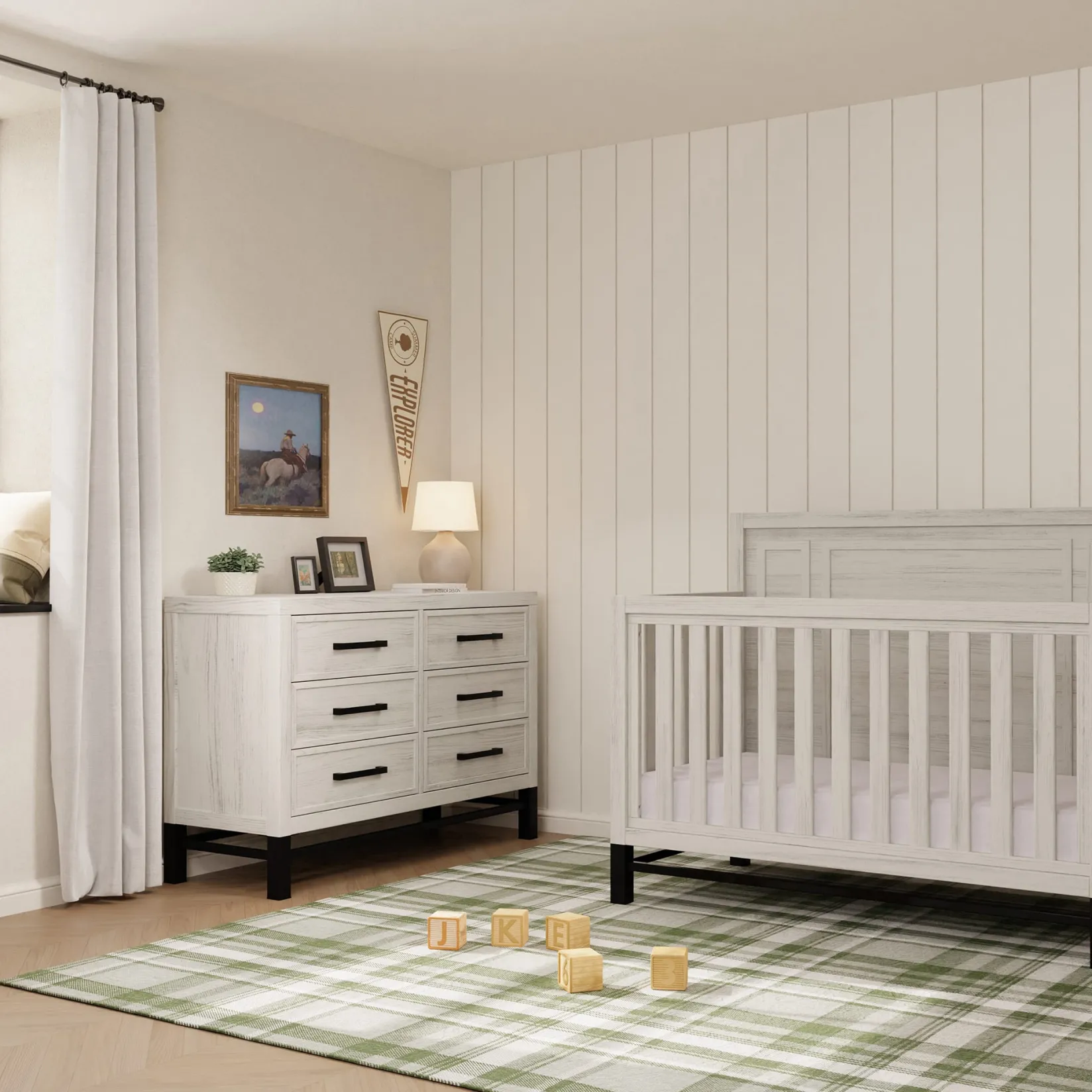 Storage Furniture>Franklin et Ben Newbern 6-Drawer Assembled Dresser - White Driftwood