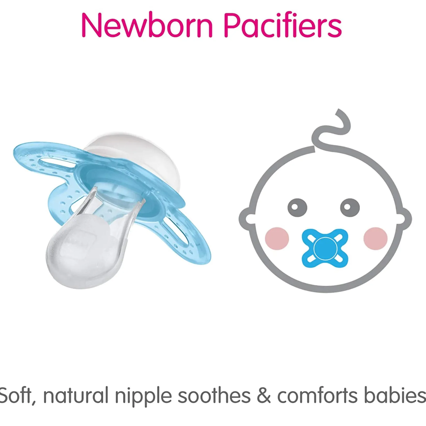 Pacifiers & Clips|Pacifiers & Clips>Mam Baby Newborn Anatomical Pacifier Matte (2) - Blue
