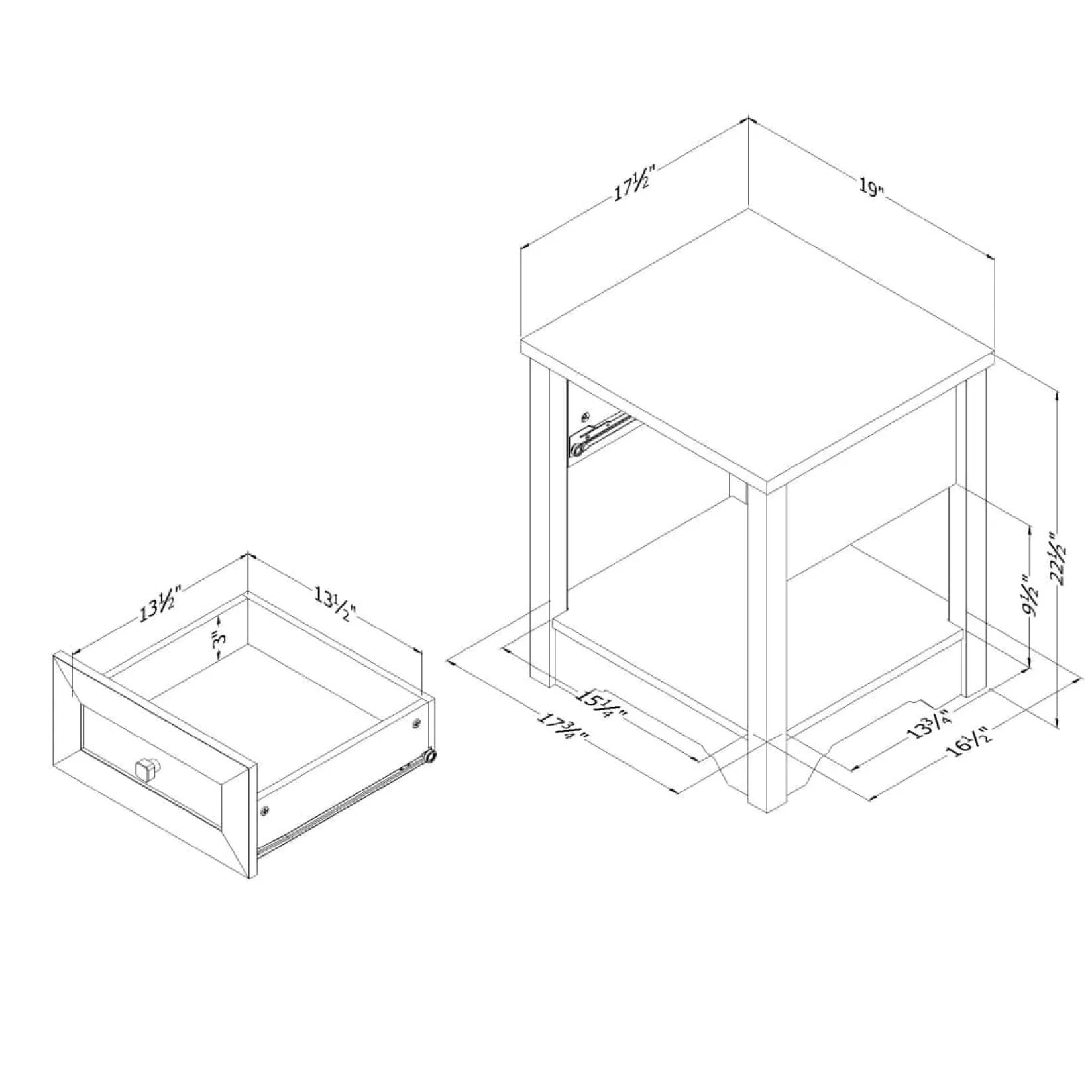 Nightstands>South Shore Nightstand - Hazen White Pine