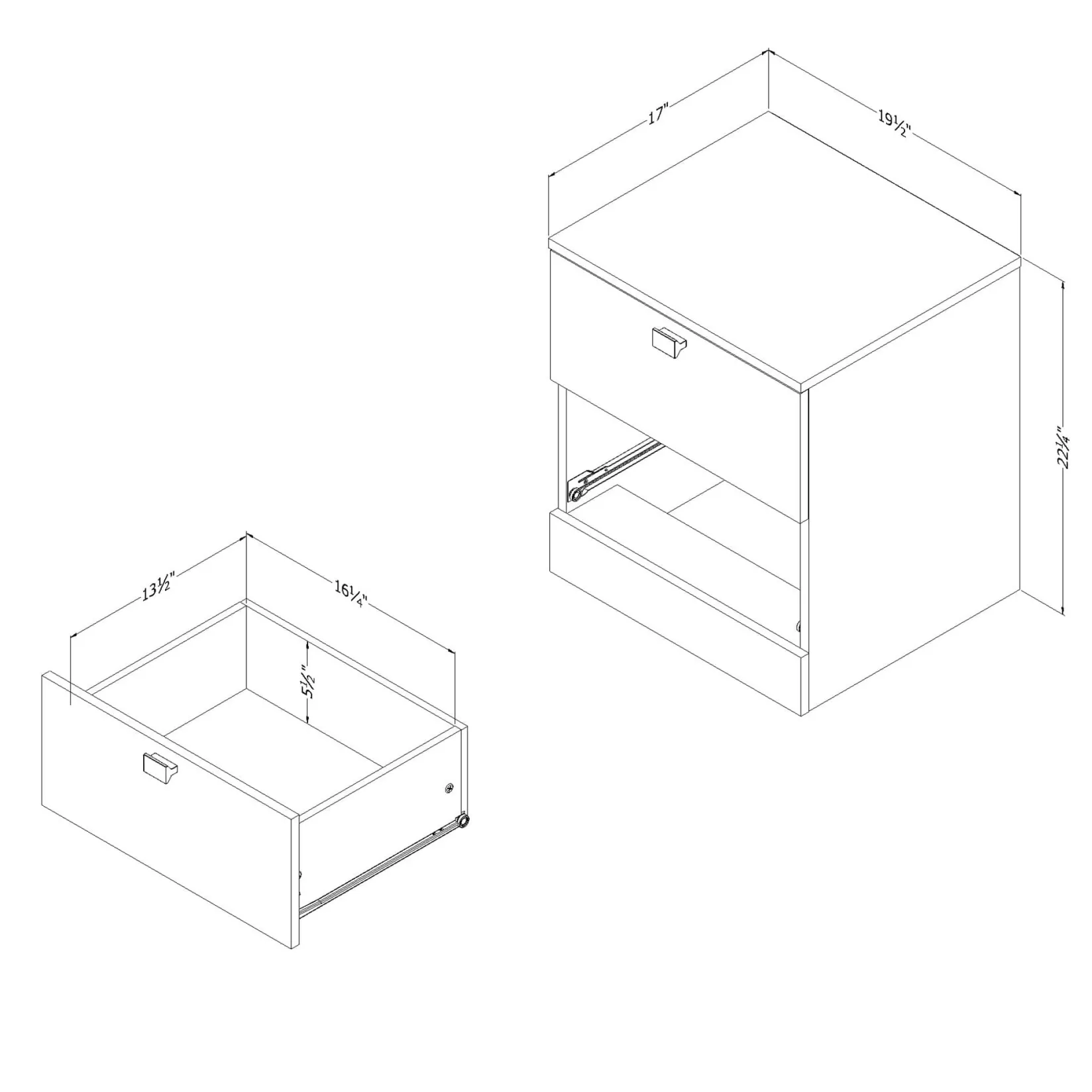 Nightstands>South Shore Nightstand Spark - White