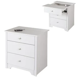New Nightstand Charging Station - Vito Pure White Nightstands